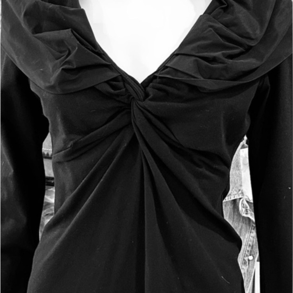 CAbi Top with Taffeta Cinema Collar